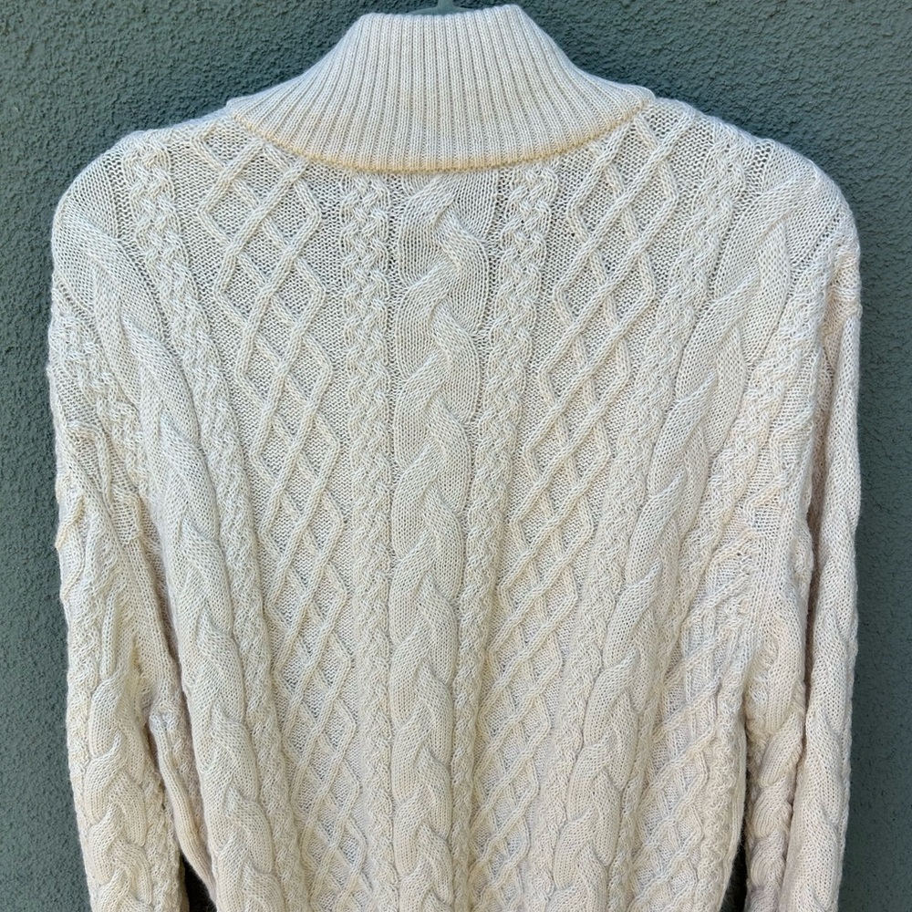 True Measure by J.L. Powell 100% Alpaca Fisherman Knit Pullover Sweater Size XXL - Picture 5 of 12